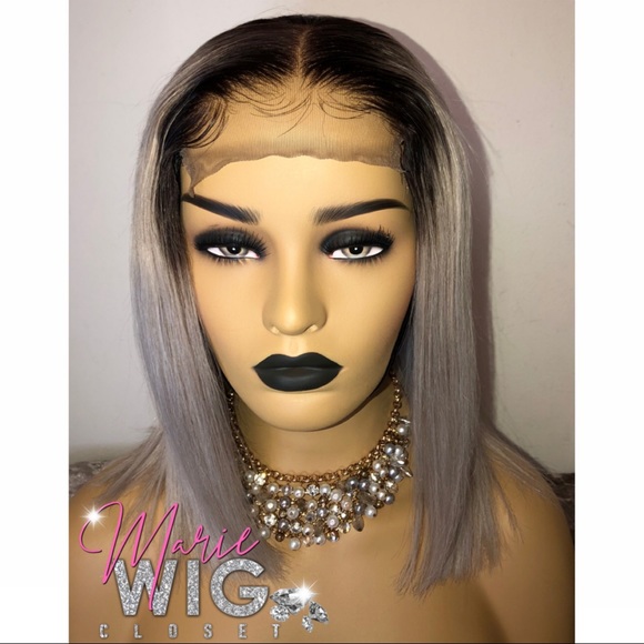Other - 🛑SOLD🛑 12” 4x4 Custom Make Wig T1B/Silver
